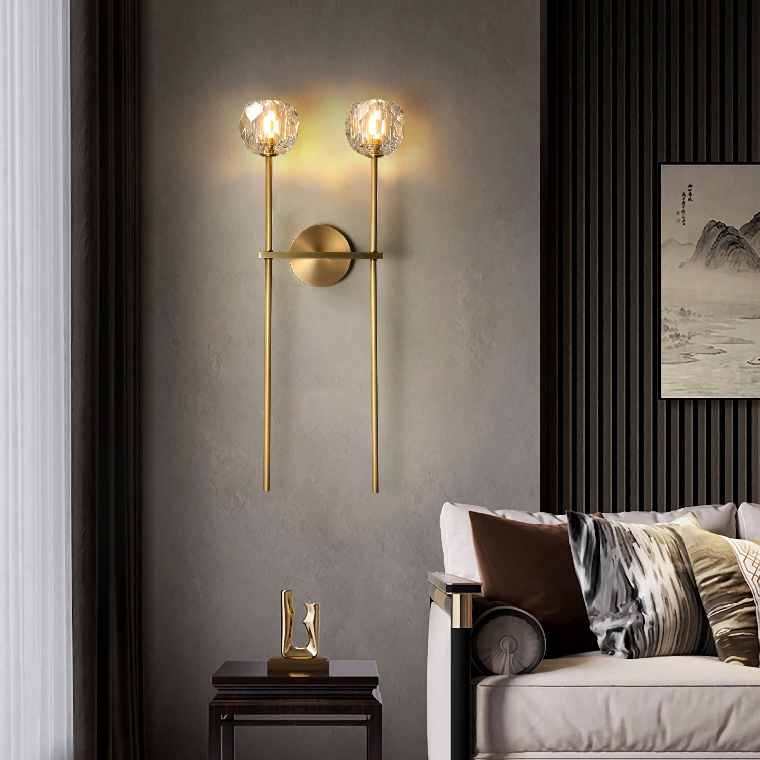 Bolura De Cristal Glass Grand Double Sconce