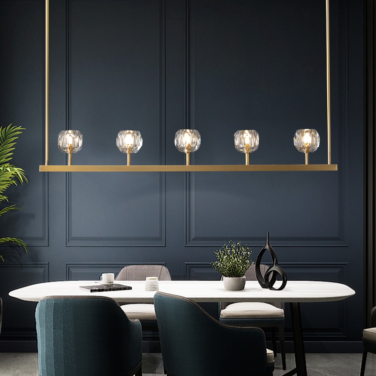 Bolura Crystal Ball Linear Chandelier