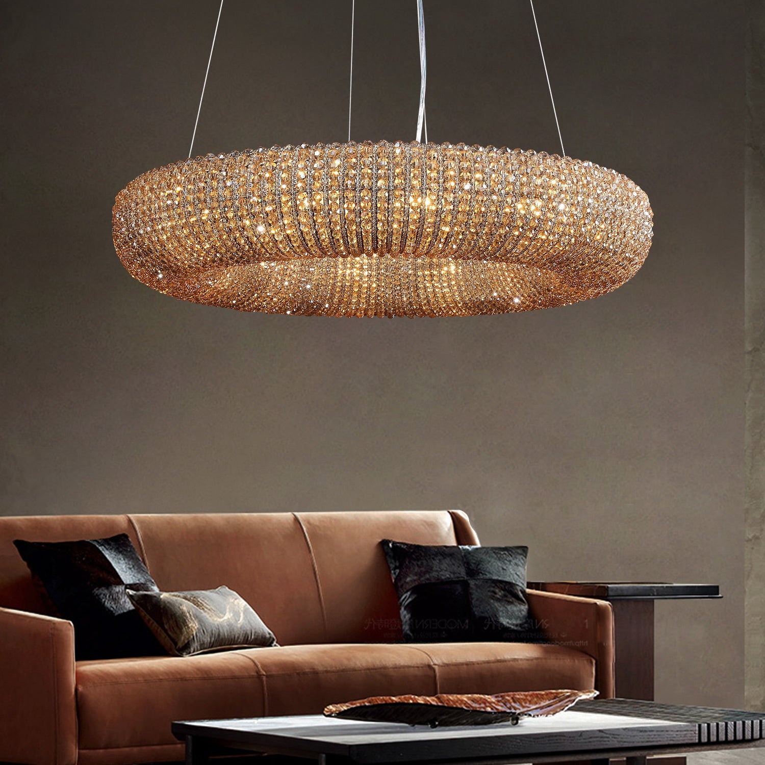 Canelure Crystal Round Chandelier