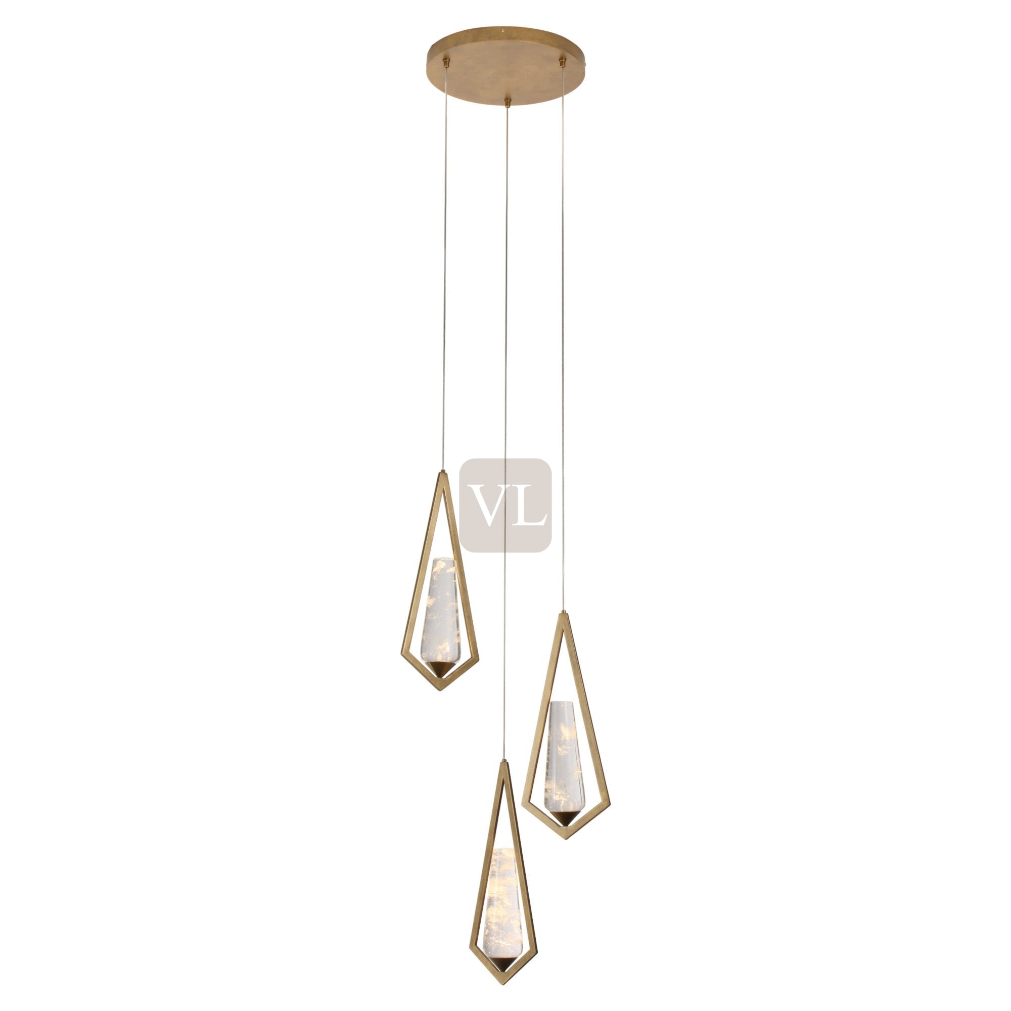 Geometric Crystal Drop Chandelier