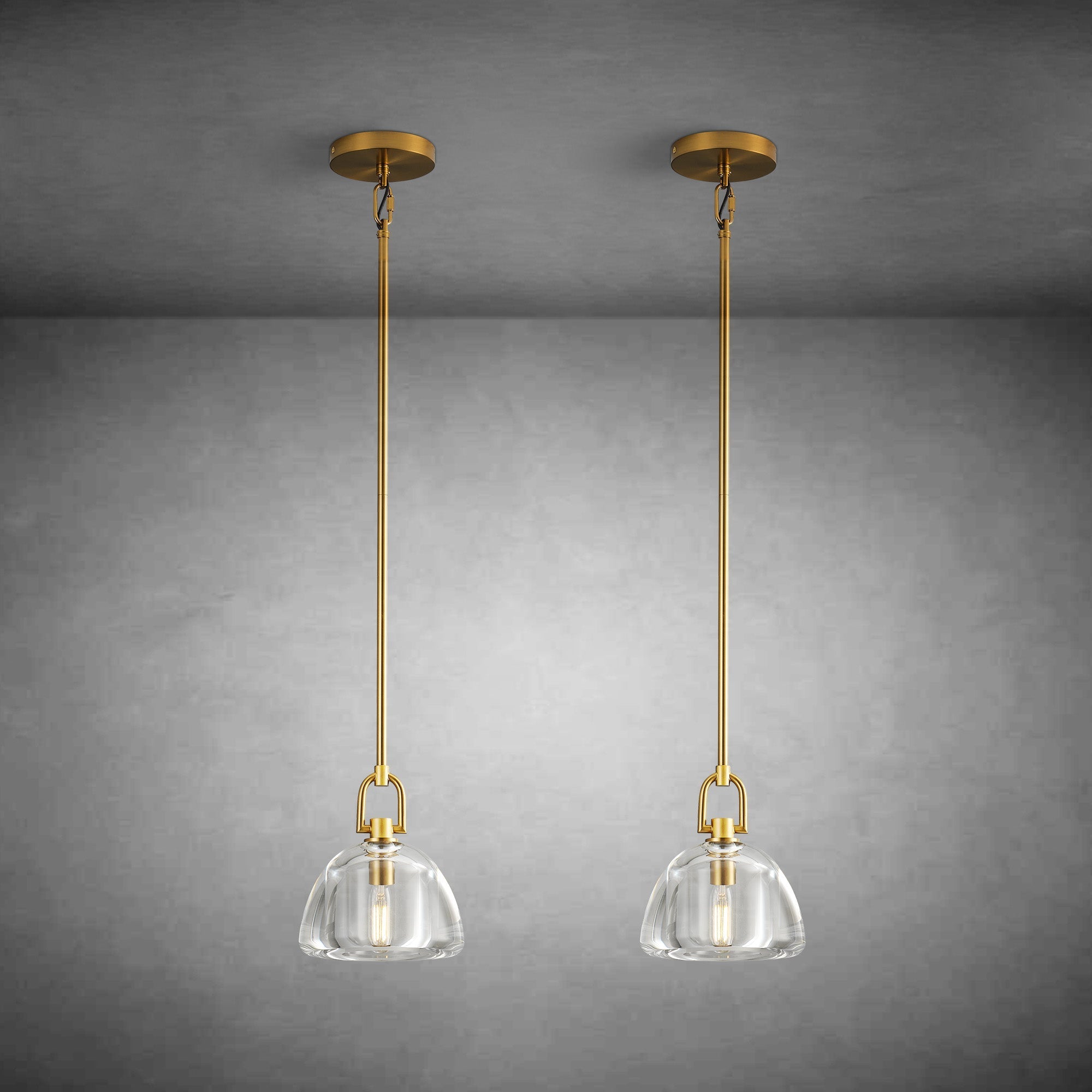 7" Glass Modern Black Pendant Lights(2PCS)