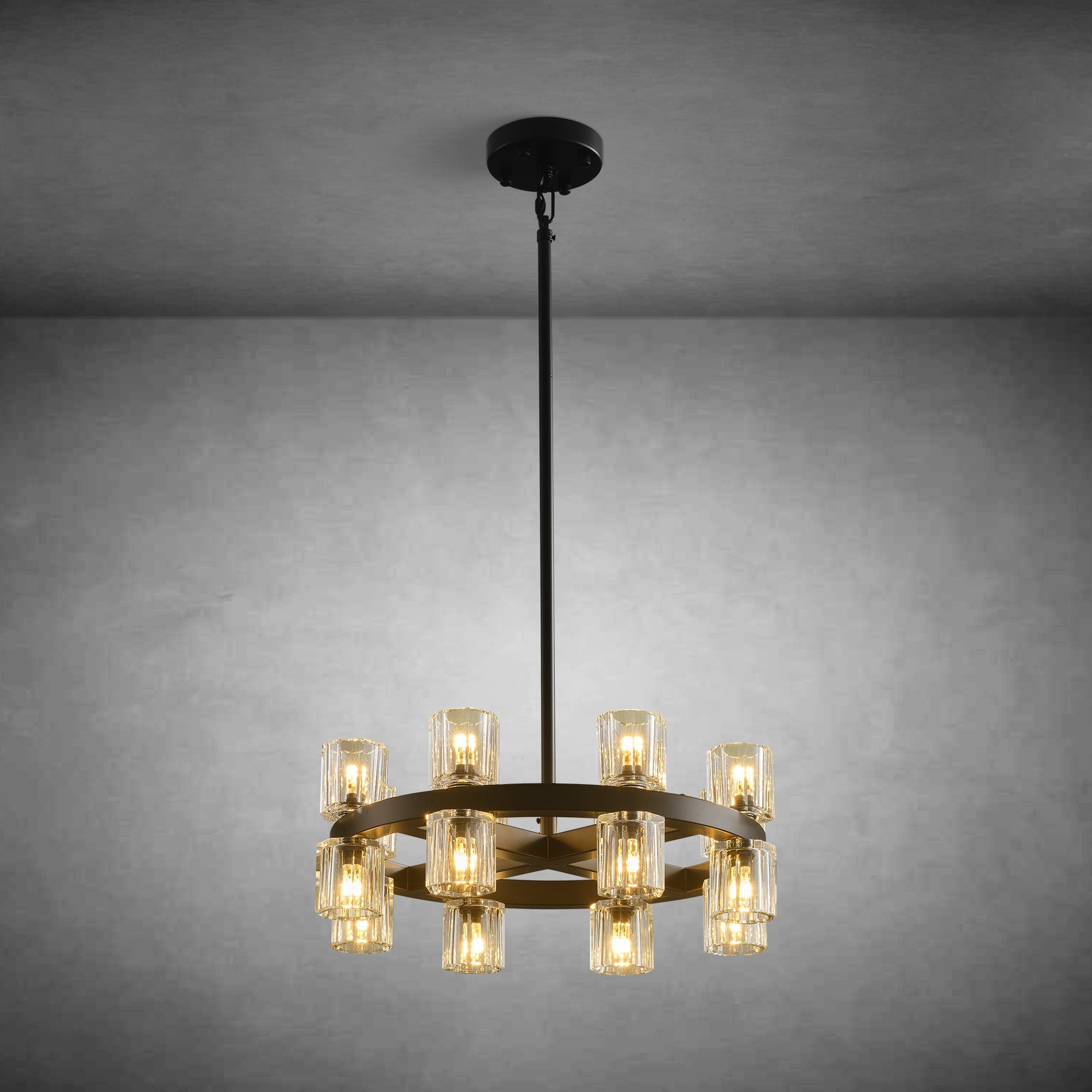 Black Wagon Wheel Chandelier