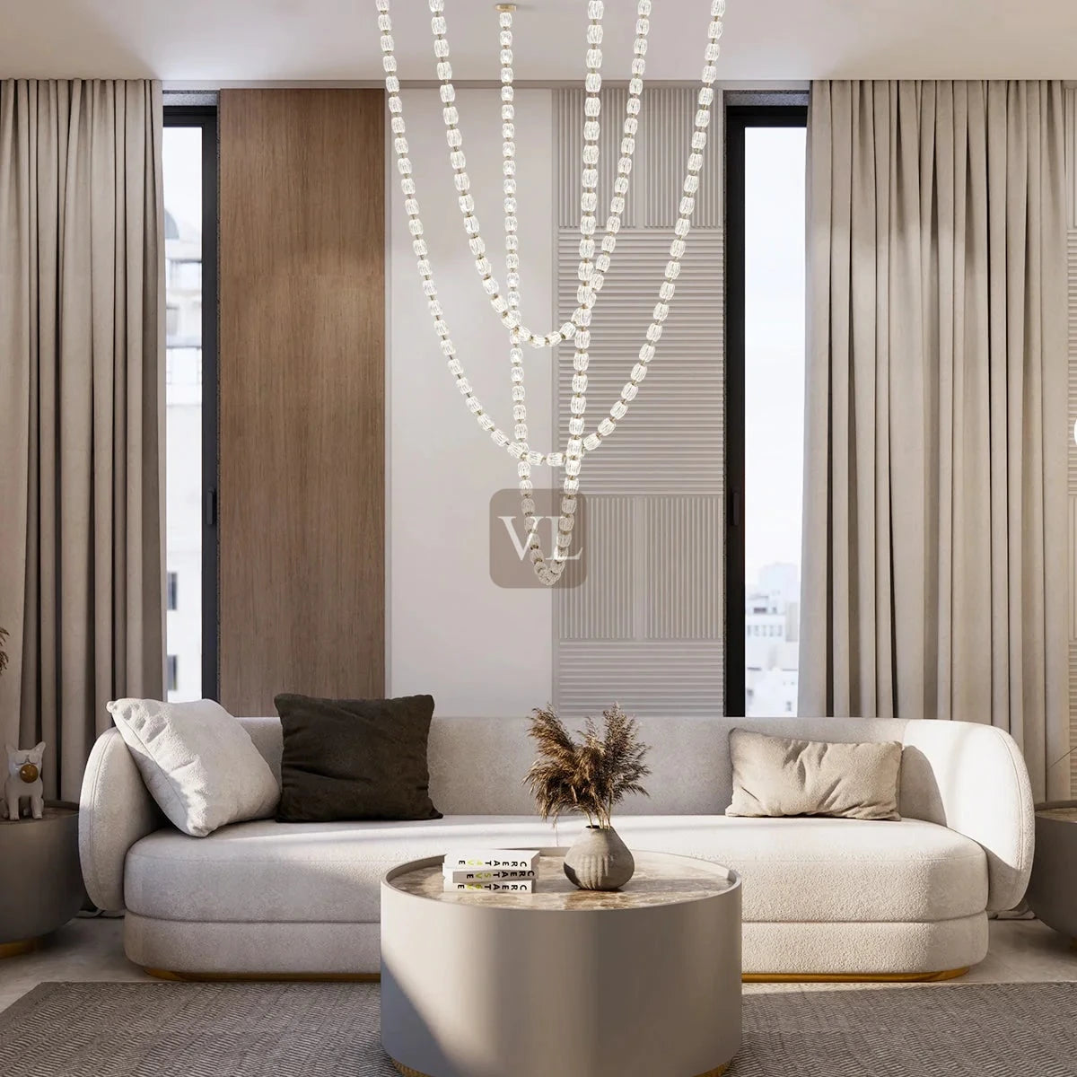 Modern Crystal Bead Chandelier
