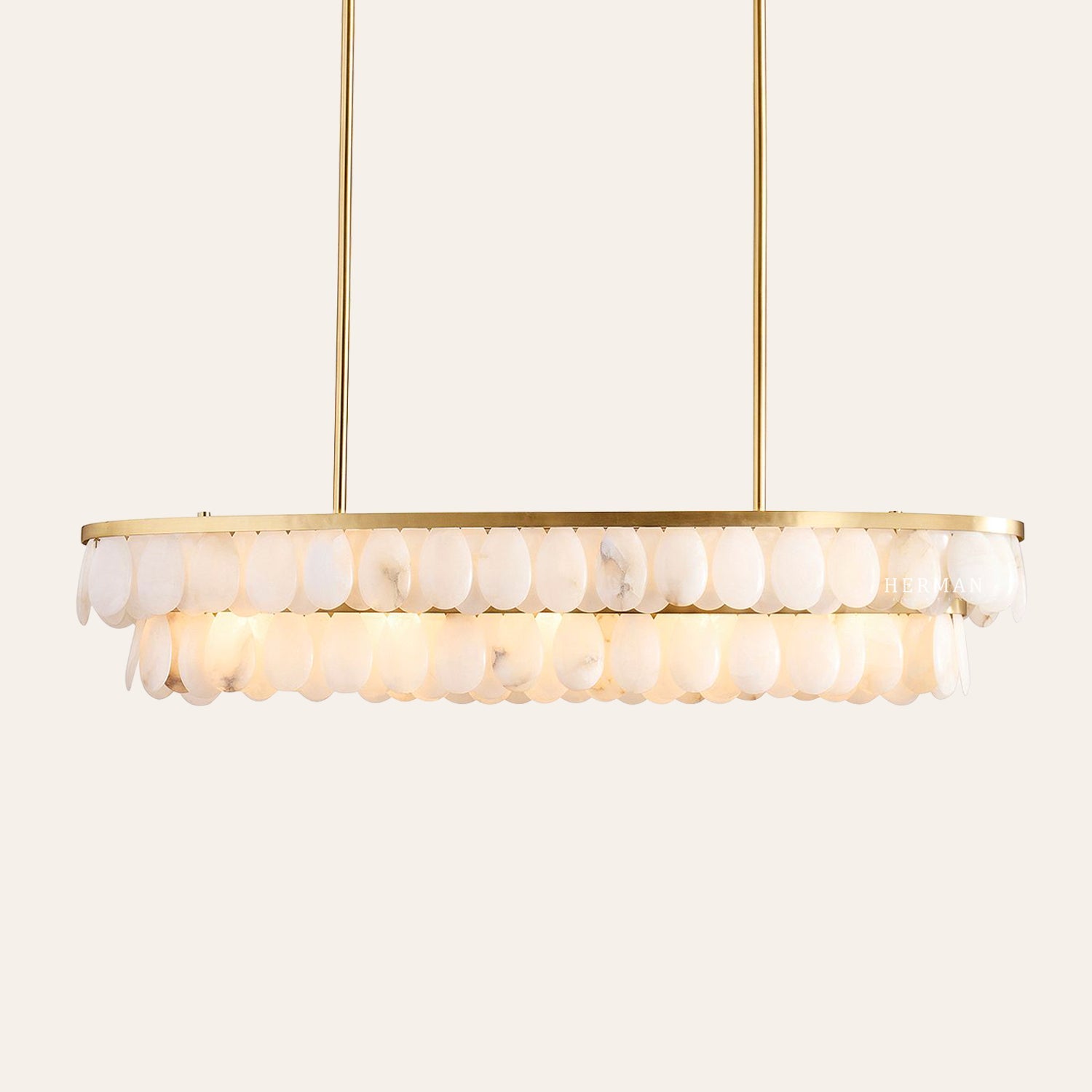 Solene Alabaster Linear Chandelier 45"