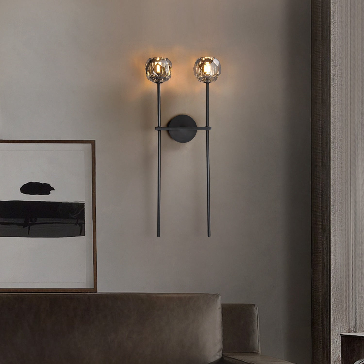Bolura De Cristal Glass Grand Double Sconce