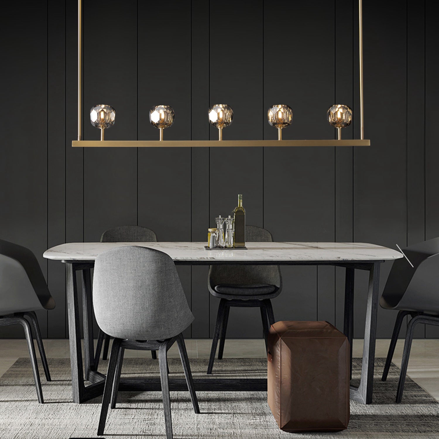 Bolura Crystal Ball Linear Chandelier