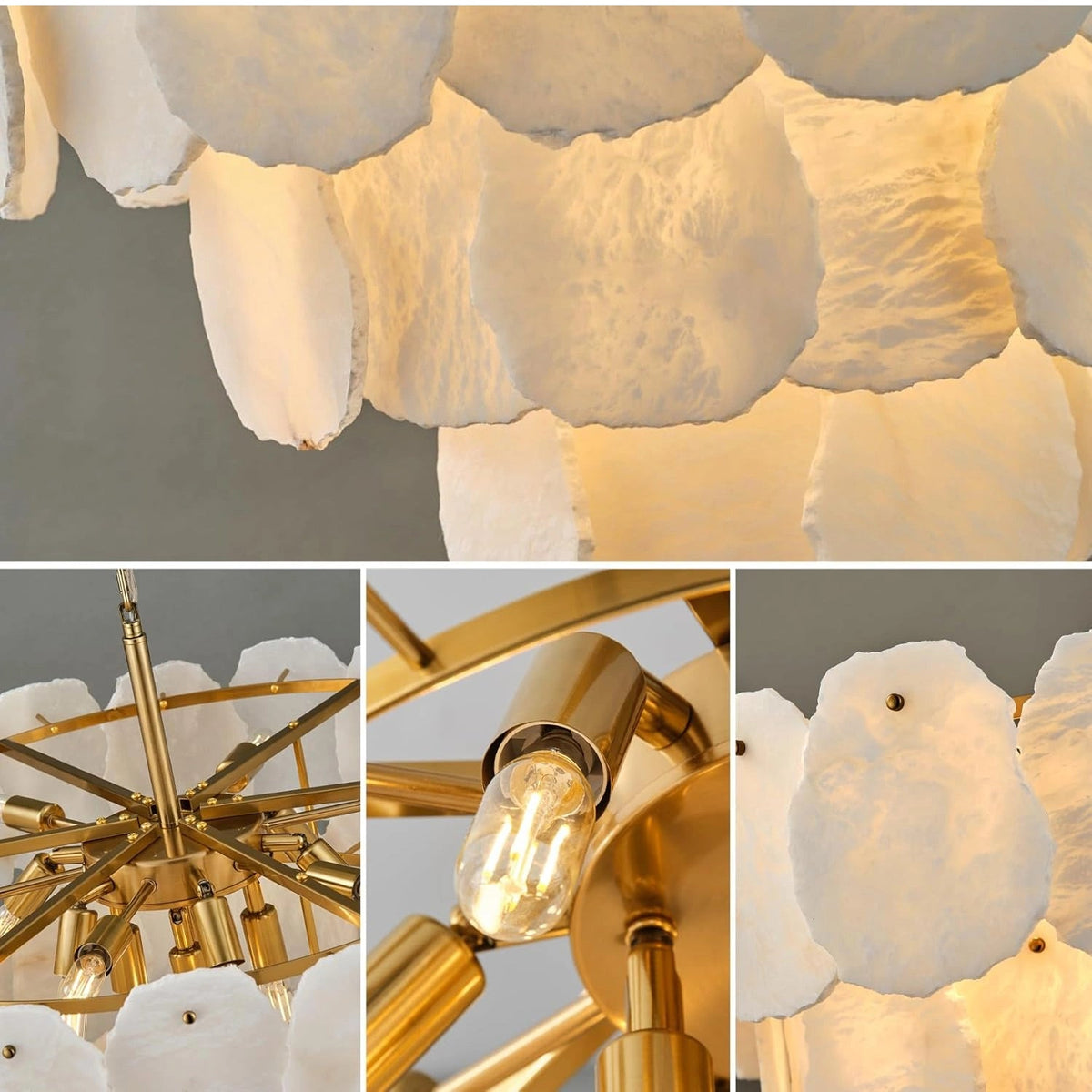 Layered Alabaster Round Chandelier