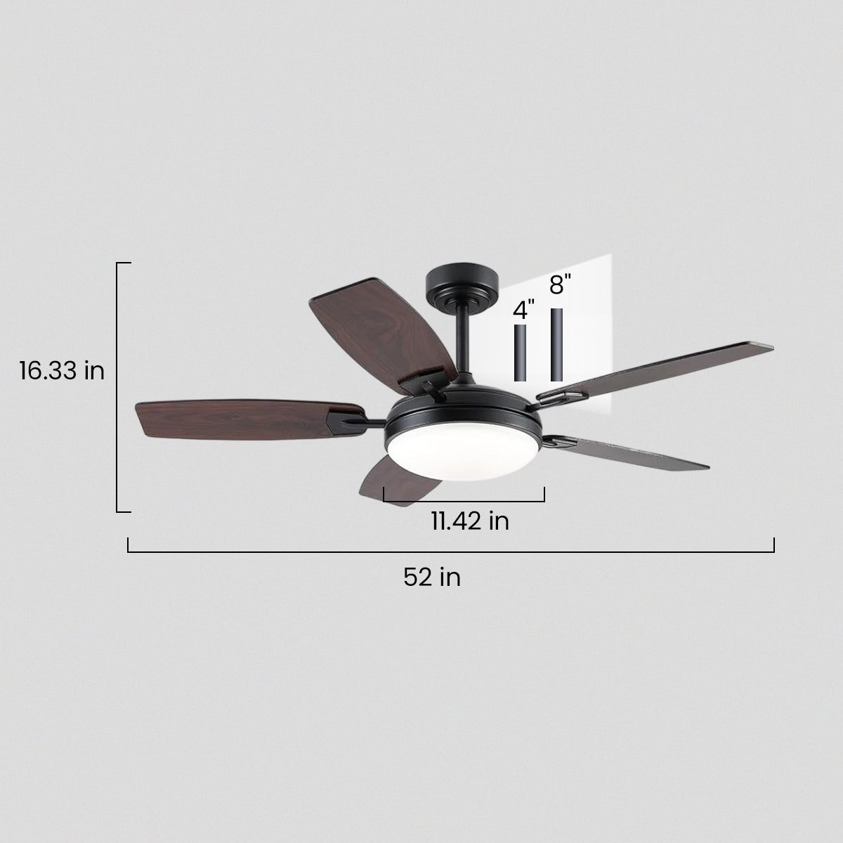 Zephyra Ceiling Fans with Lights 52"