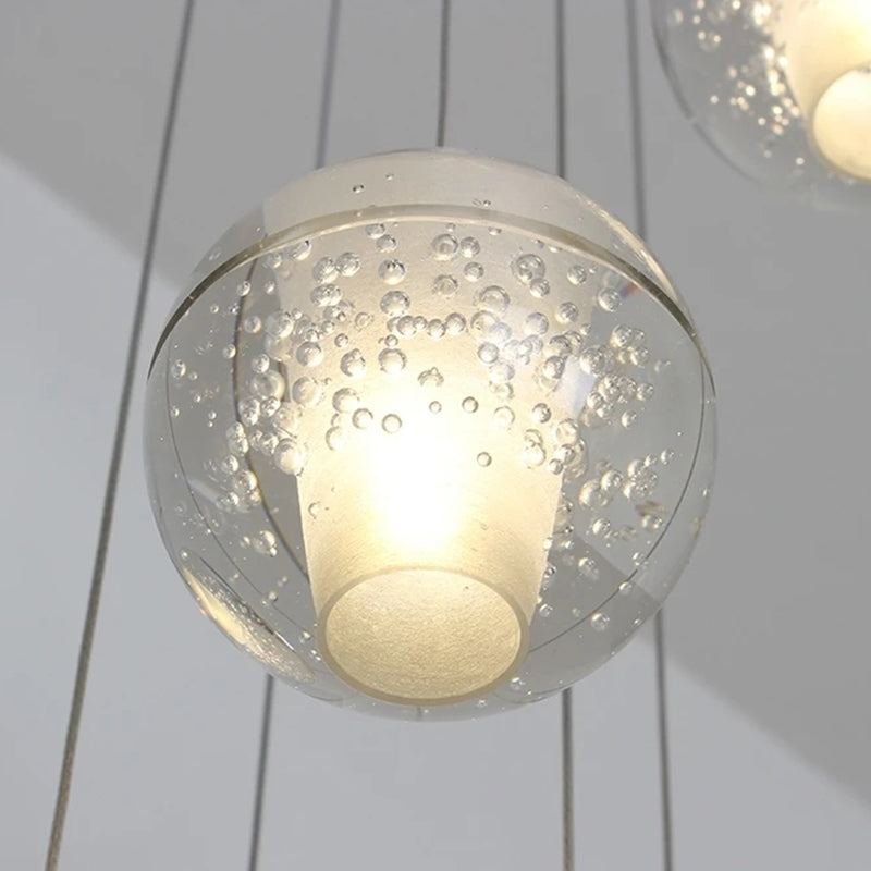 Oversized Nordic Art Round Air Bubbles Chandelier for Staircases
