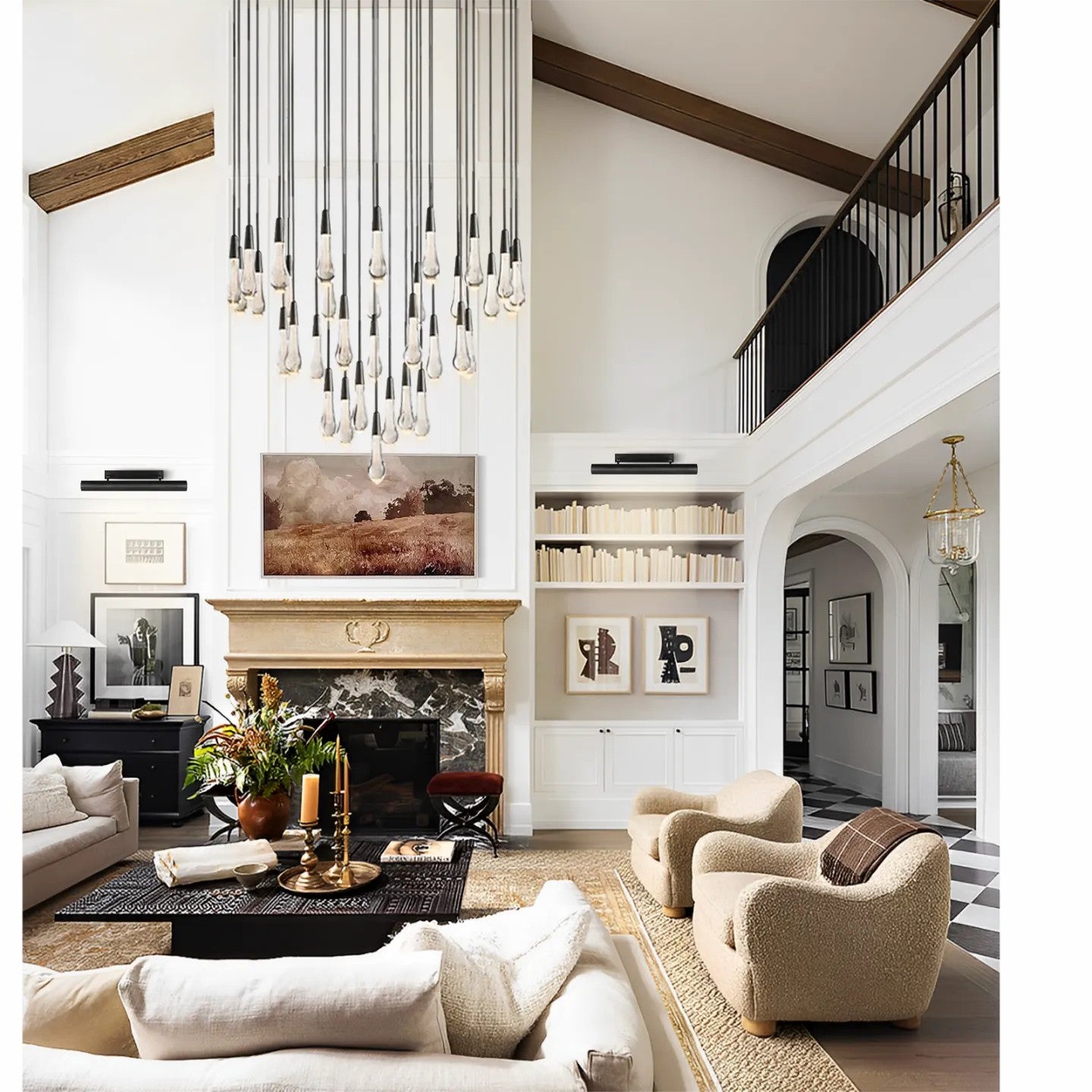 Soltaire round chandelier 36'' for living room/ bedroom