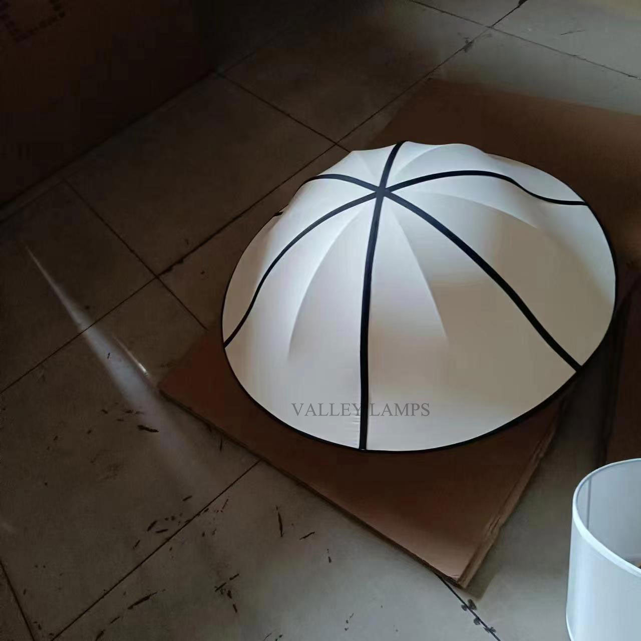 Vintage French Style Cream White Silk Umbrella Chandelier