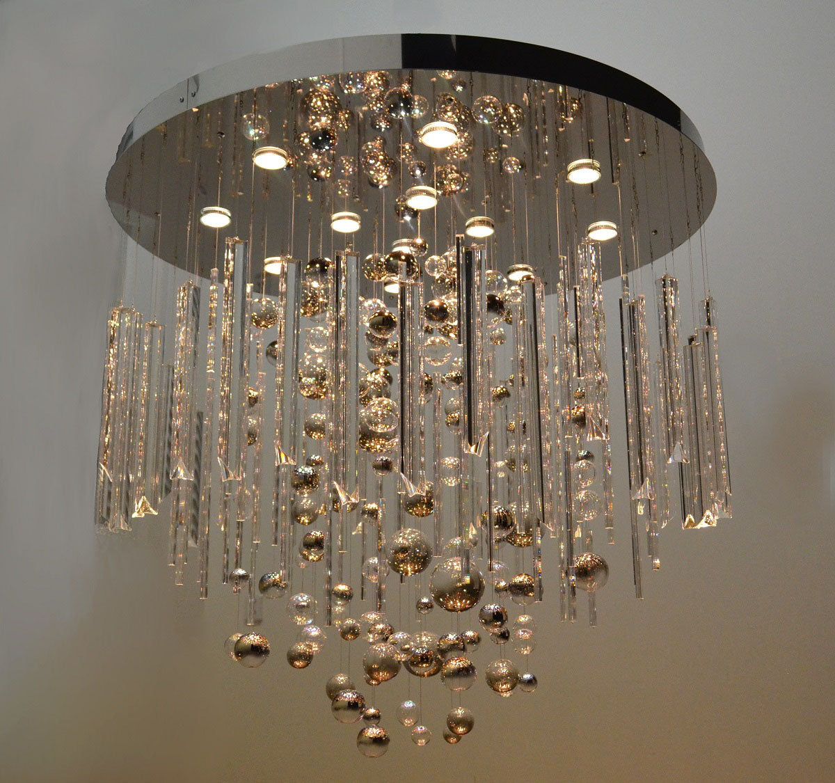59'' Oval Chandelier for Dining Room Big Modern Glass Bubble Chandelier
