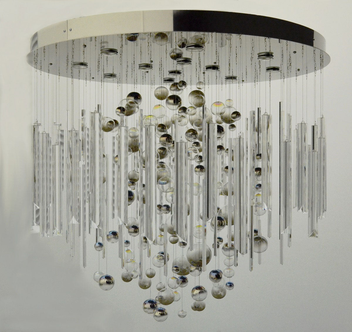59'' Oval Chandelier for Dining Room Big Modern Glass Bubble Chandelier