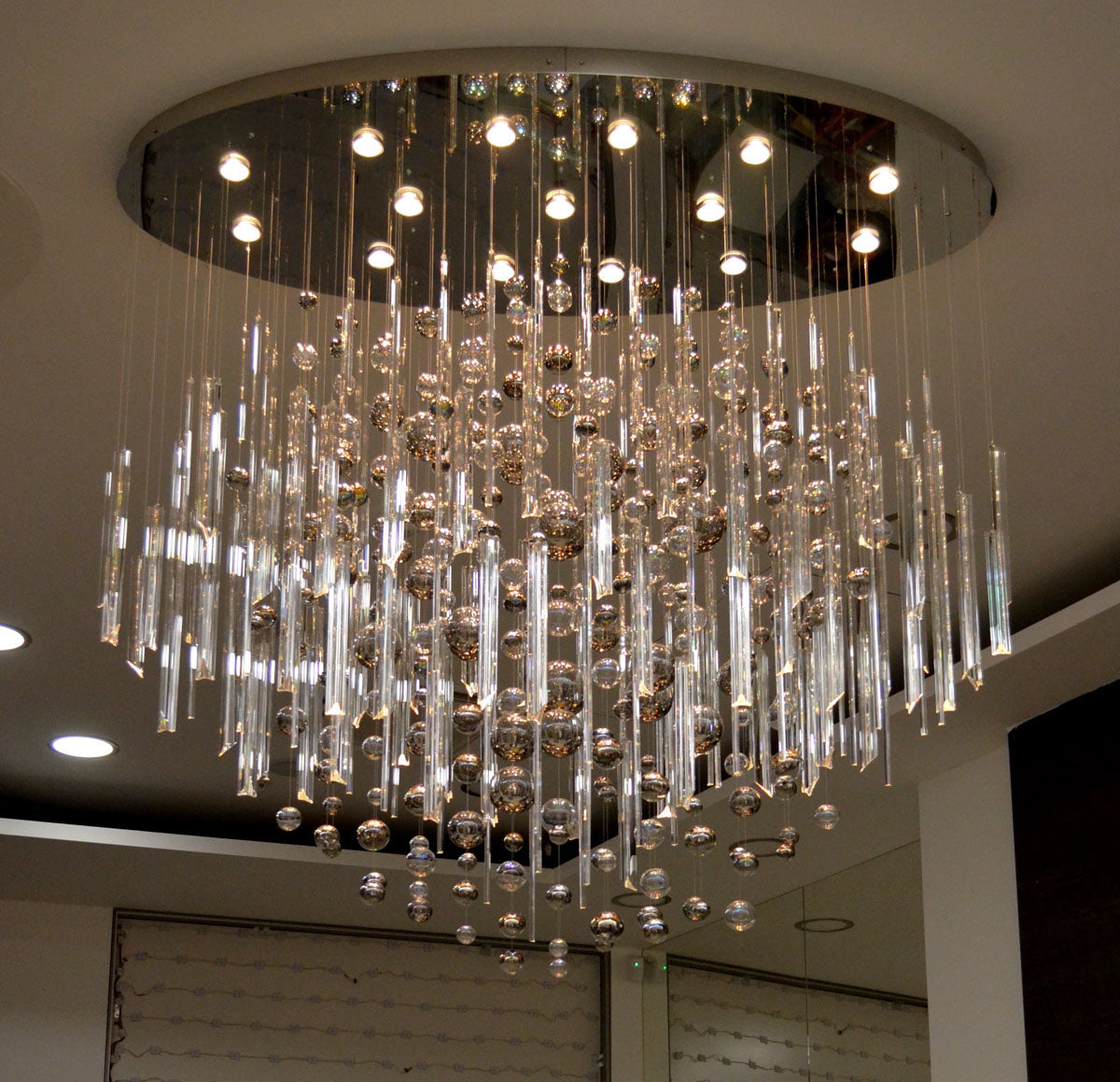 59'' Oval Chandelier for Dining Room Big Modern Glass Bubble Chandelier