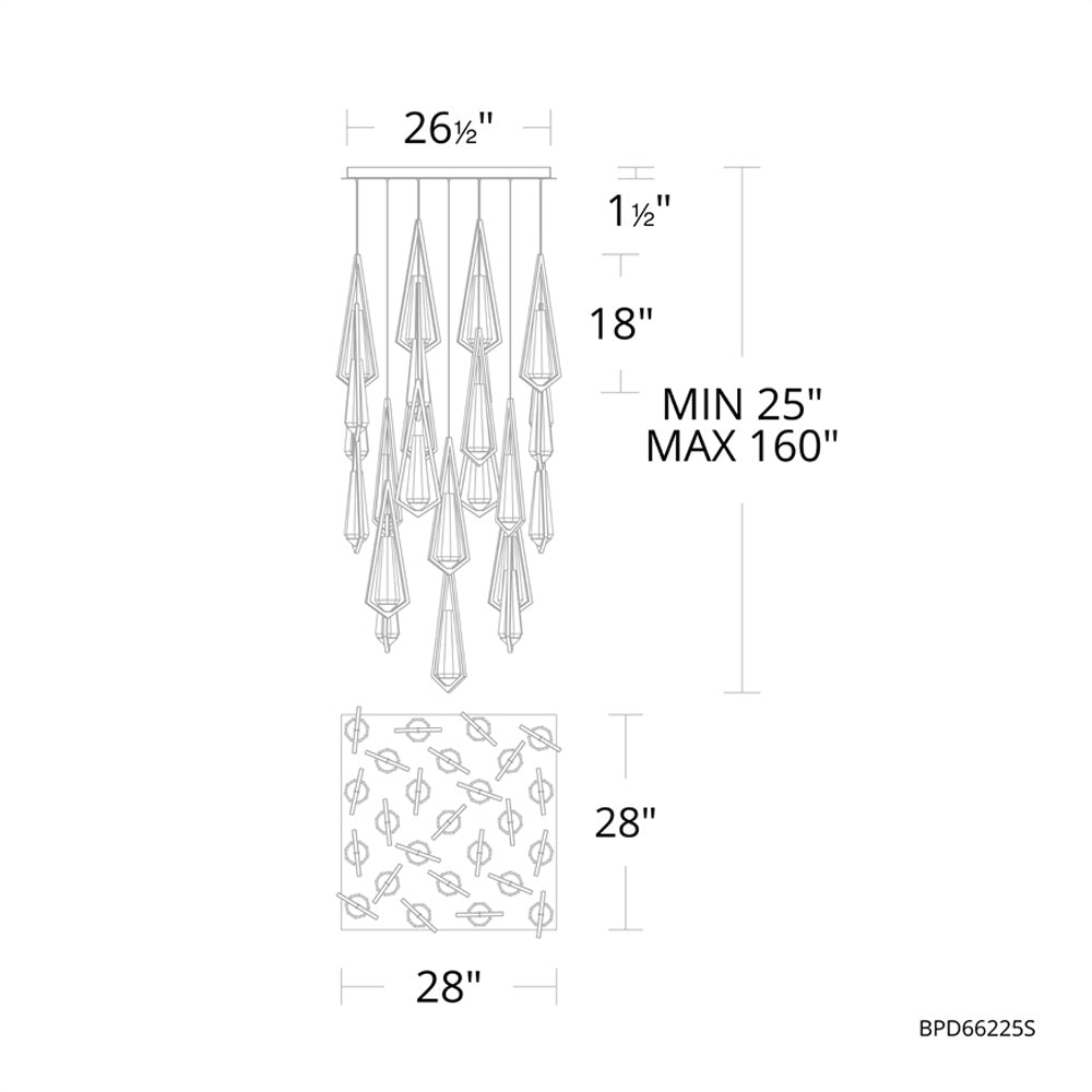 Devotee Linear Chandelier 25 Light