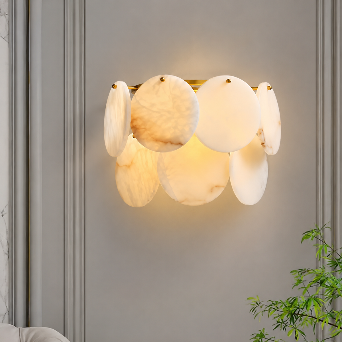 Wall Sconce French Art Deco Spanish Alabaster