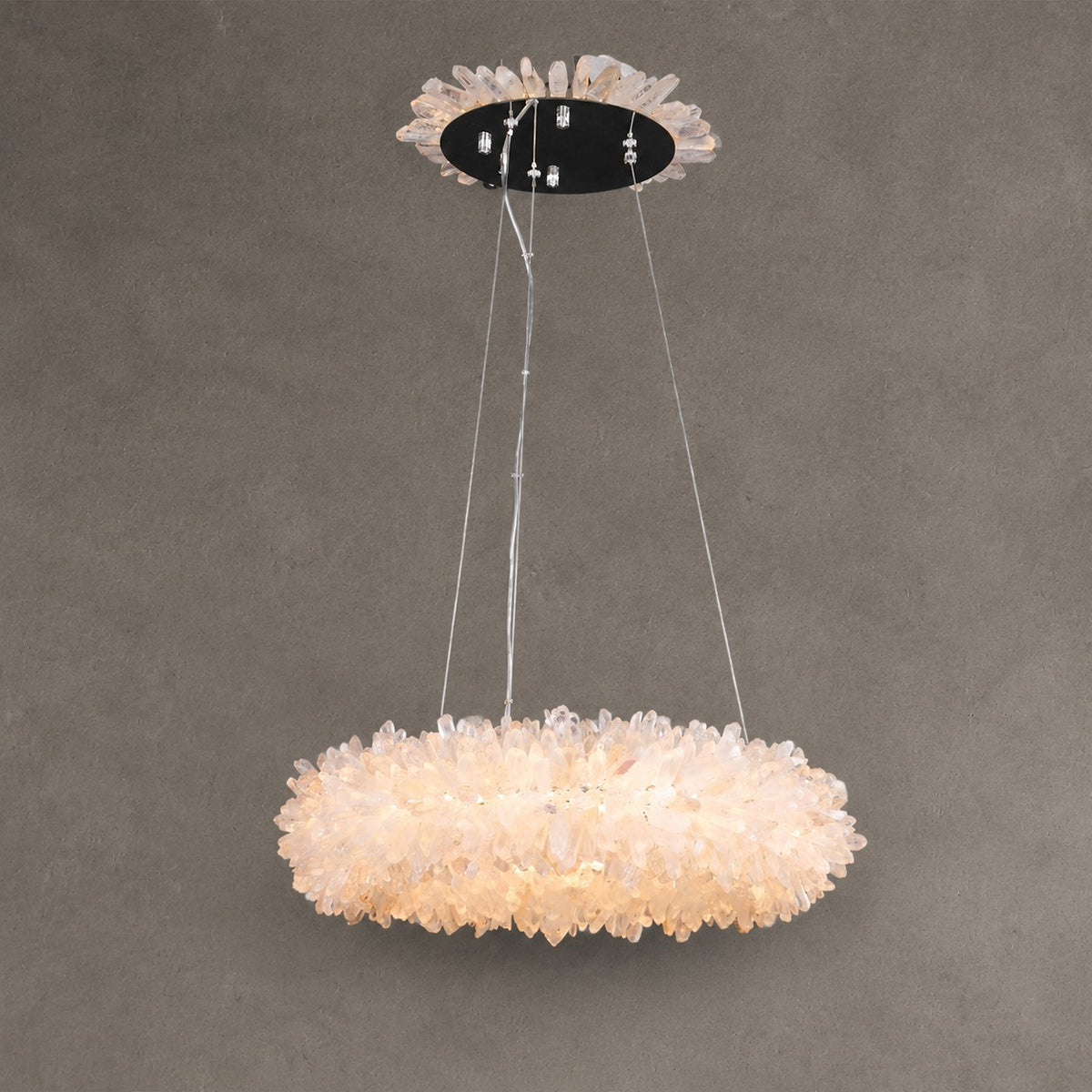 Geode Round Quartz Crystal Chandelier