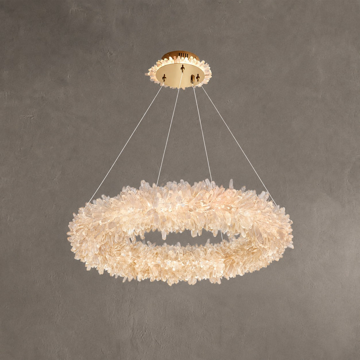 Geode Round Quartz Crystal Chandelier