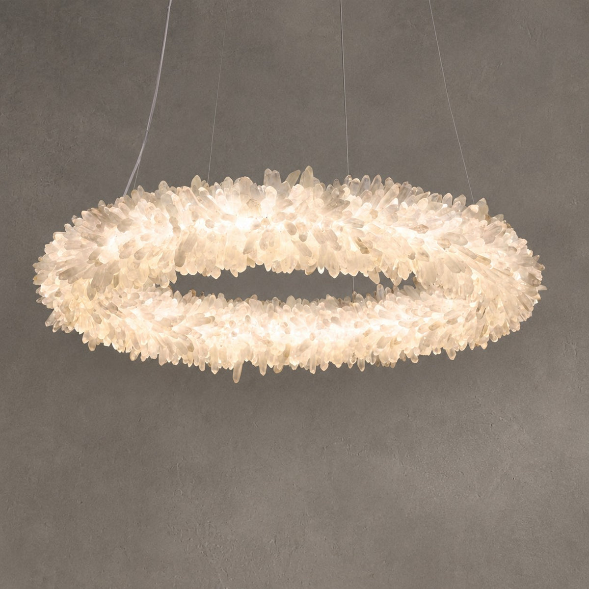 Geode Round Quartz Crystal Chandelier