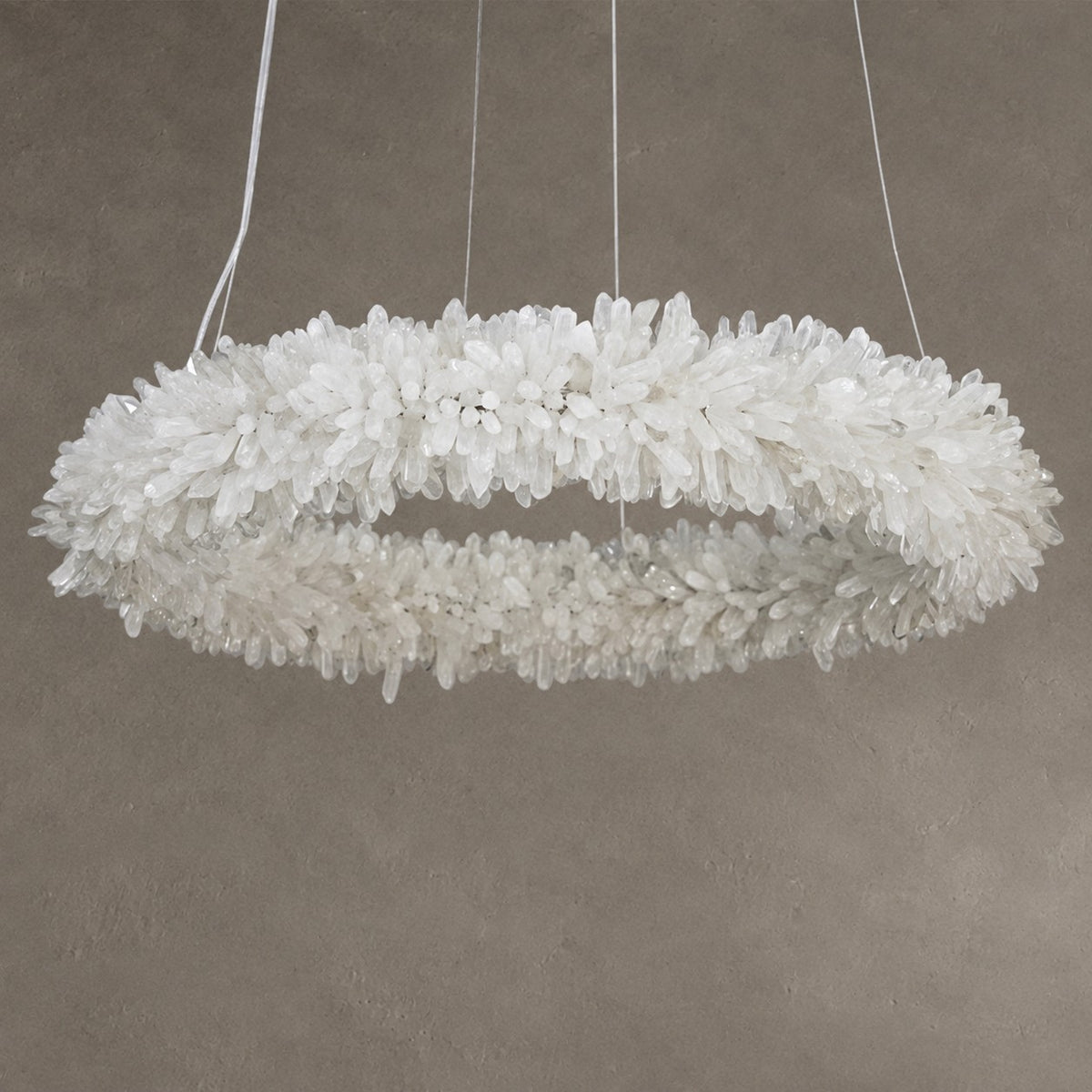 Geode Round Quartz Crystal Chandelier