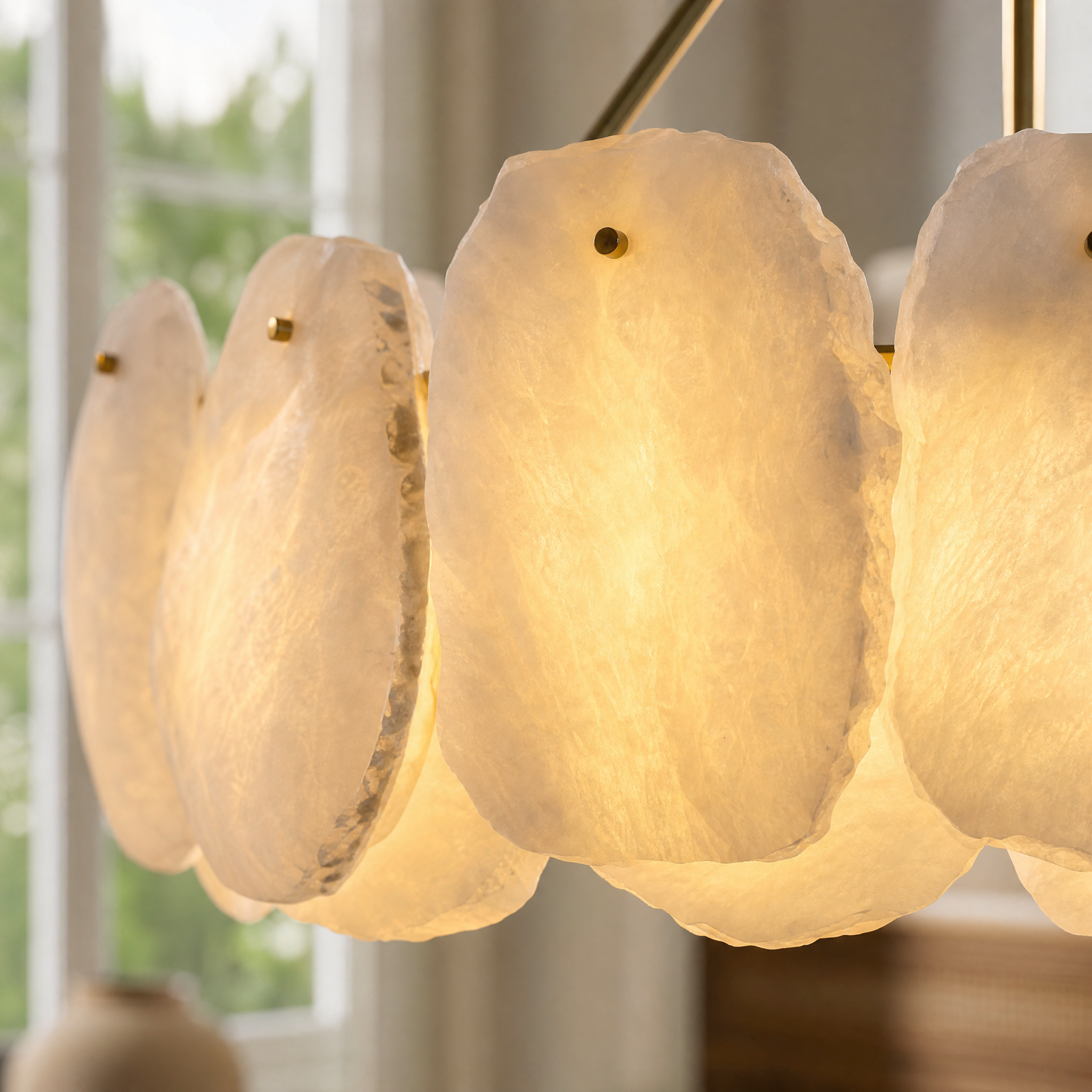 24" Spanish Alabaster Round Chandelier