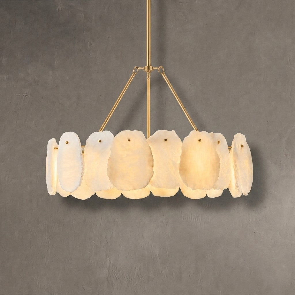 Spanish Alabaster 24" Circular Chandelier