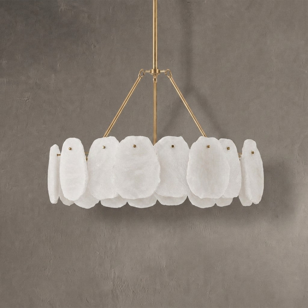 Spanish Alabaster 24" Circular Chandelier