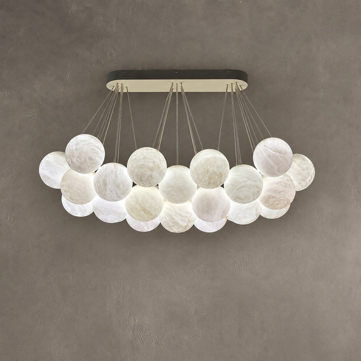 27-Alabaster Ball Chandelier, Luxury Model Lighting