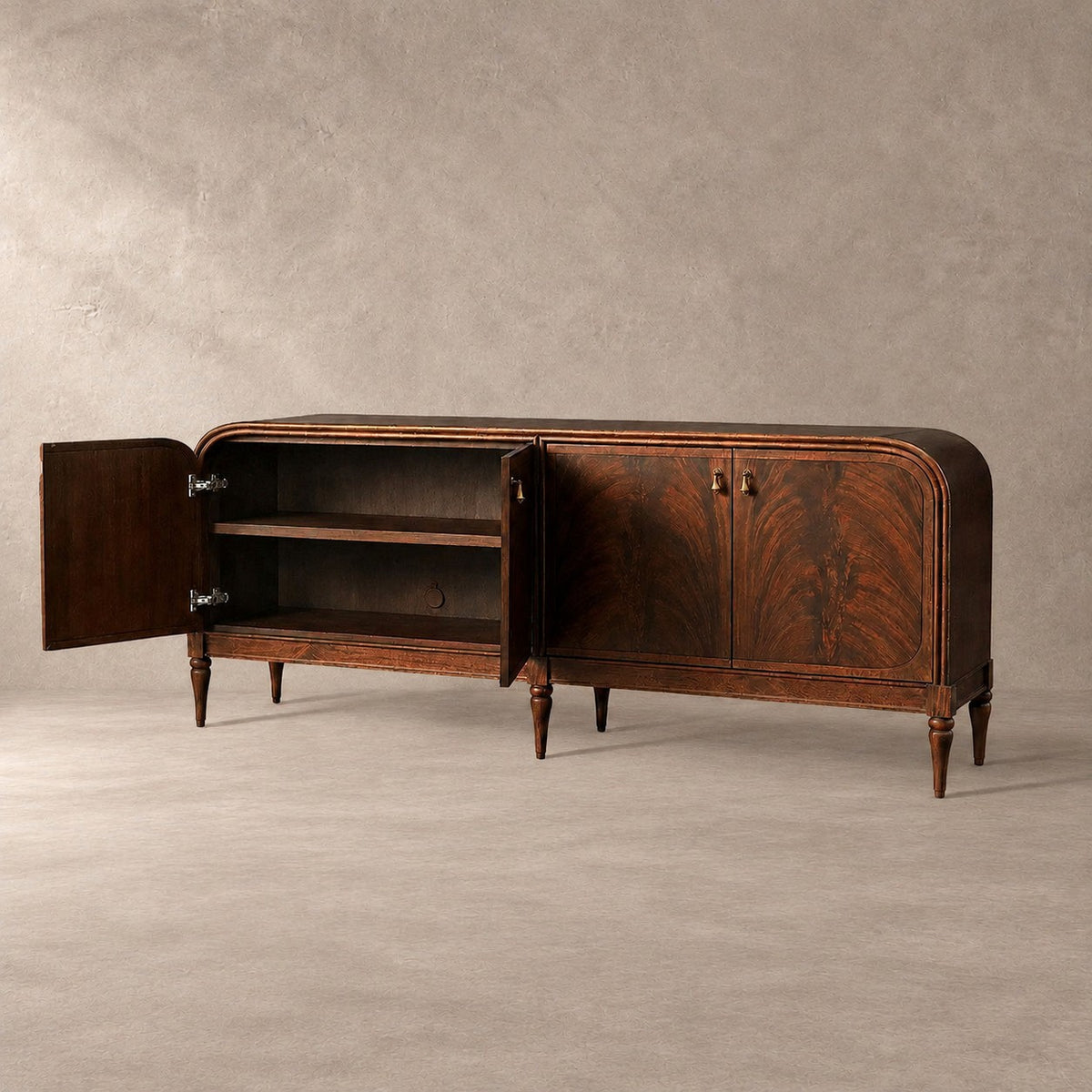 Vintage Mahogany Wood Storage Sideboard