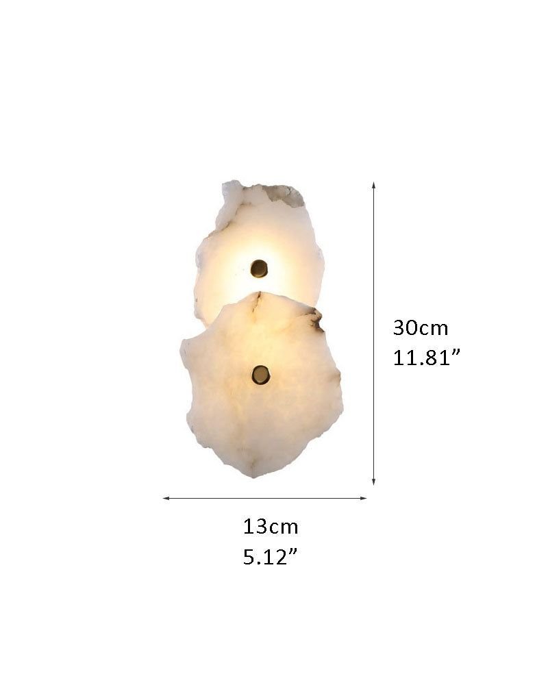 Art Decor Multiple Irregularity Shape LED Brass wall sconces White Alabaster Shade