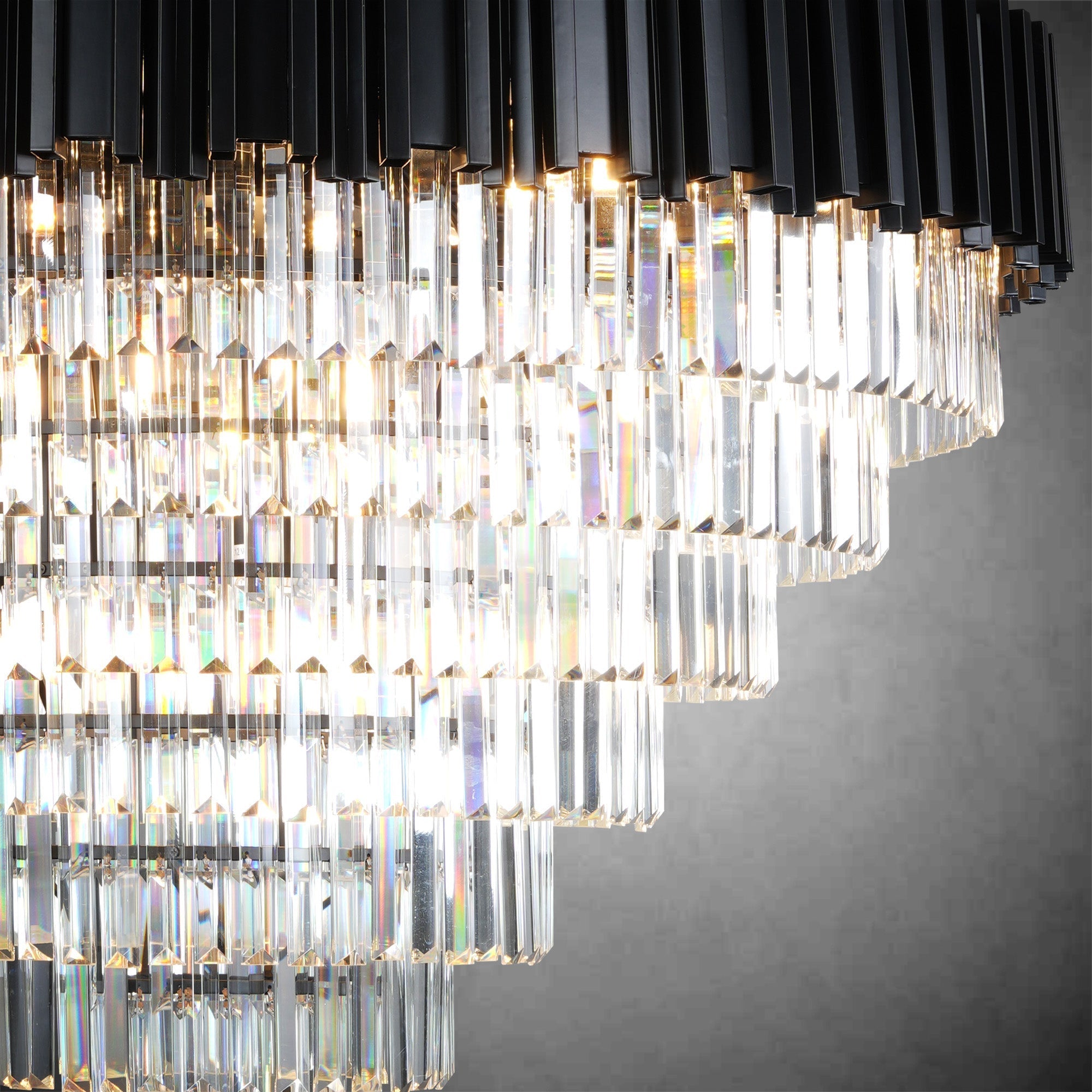 7-Tier 39" Black Chandelier