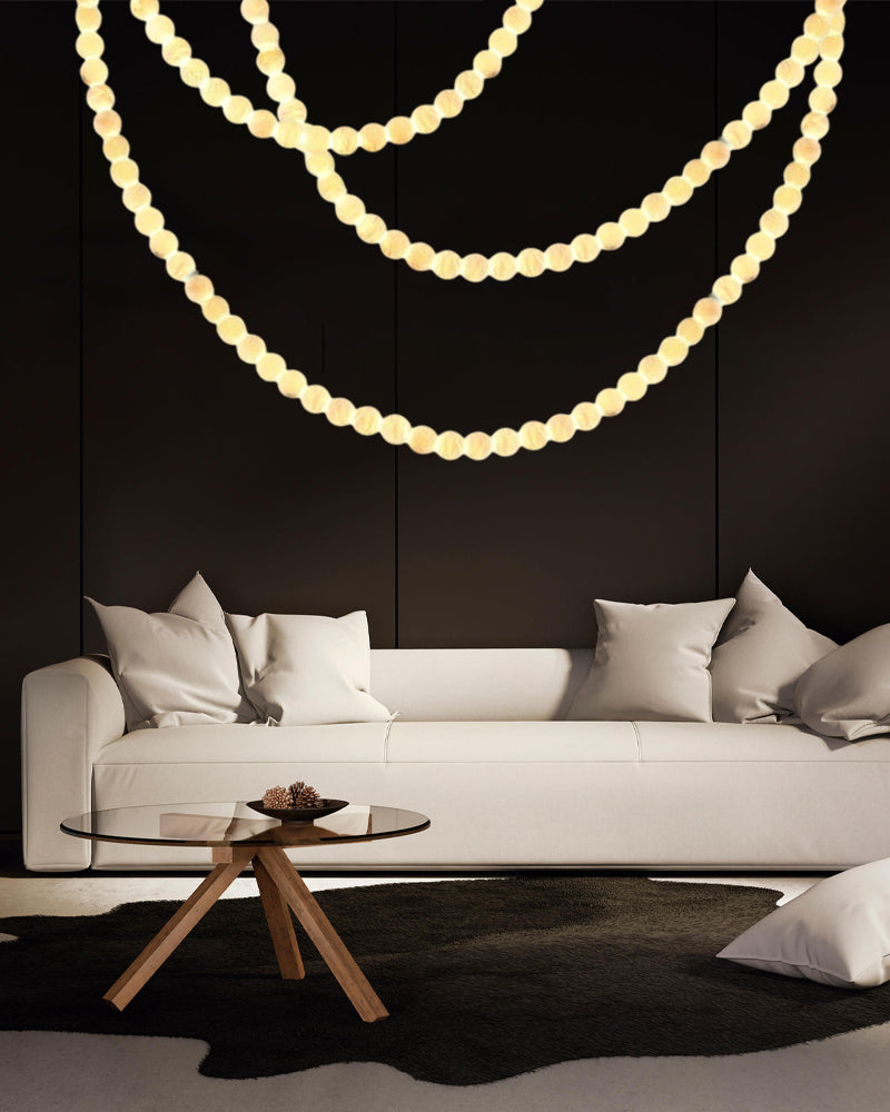 Cascading Alabaster Globe Chandelier