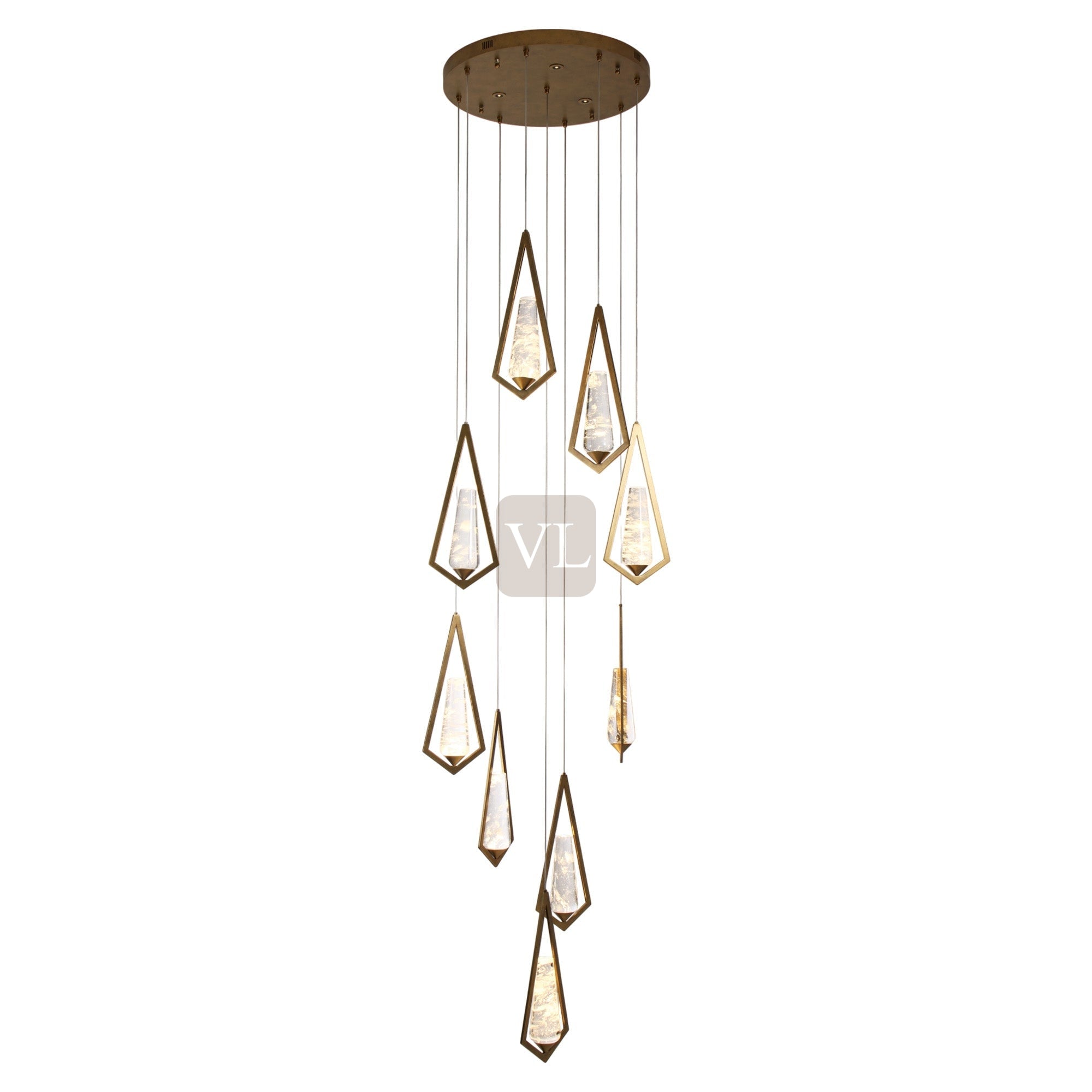 Geometric Crystal Drop Chandelier