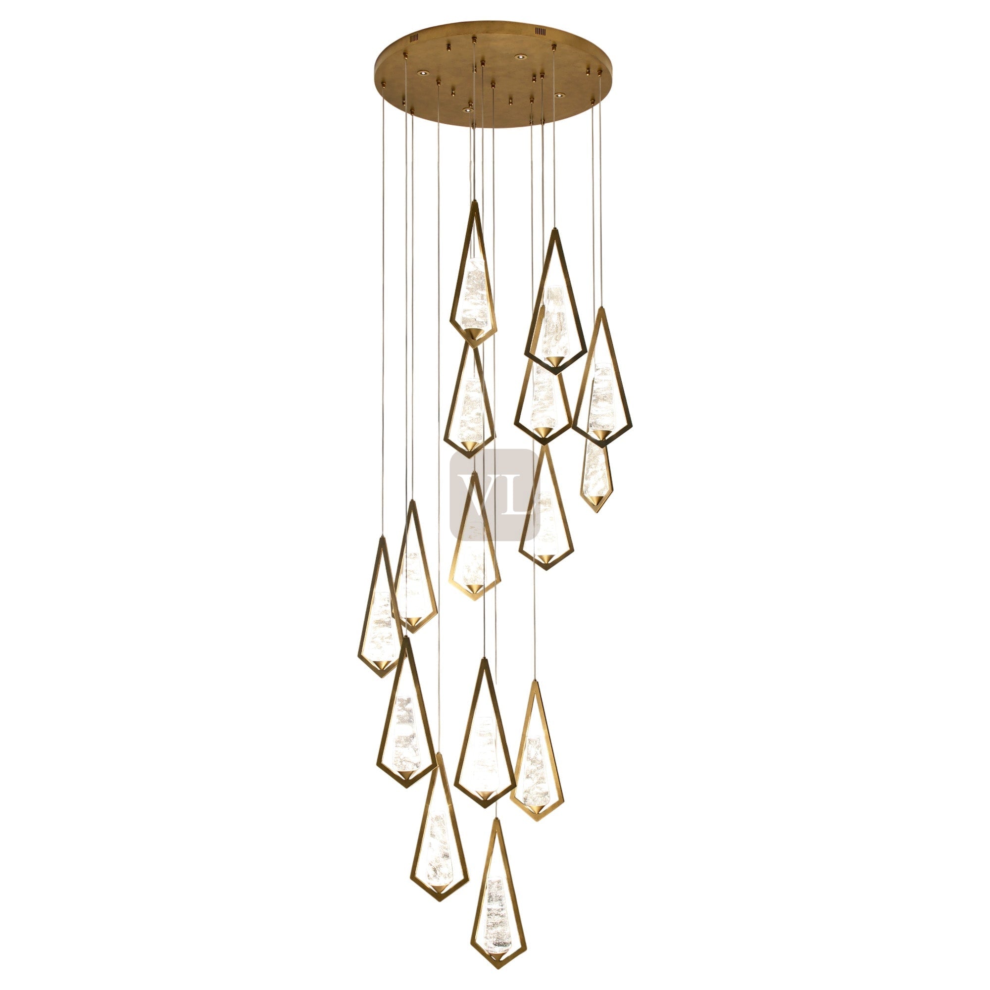 Geometric Crystal Drop Chandelier