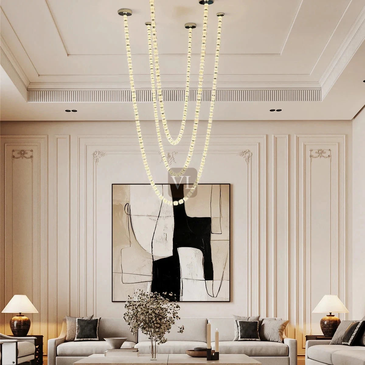 Modern Crystal Bead Chandelier