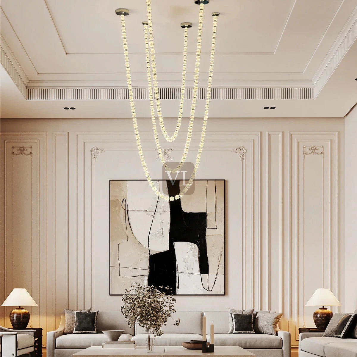 Modern Crystal Bead Chandelier