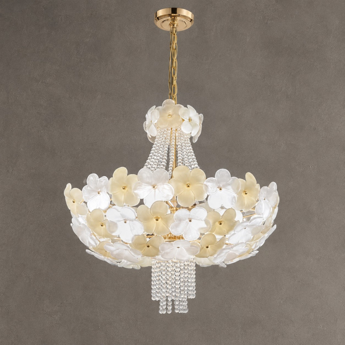 Modern Light Luxury Designer Style Flower Light Crystal Pendant Chandelier for Living Room/Bedroom/Big Entryway