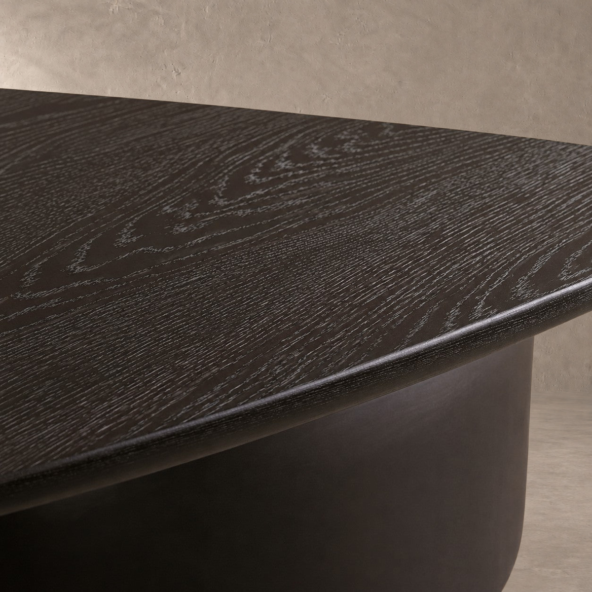 Hand-Sculpted Modern Oval Oak Dining Table