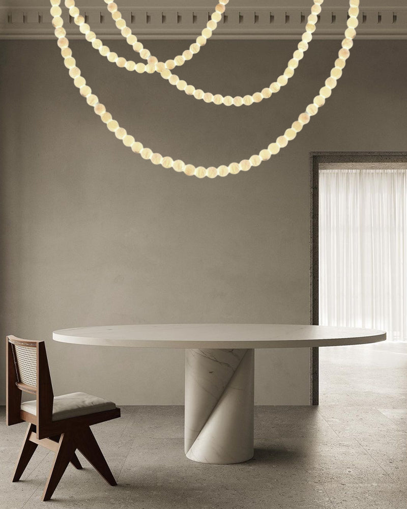 Cascading Alabaster Globe Chandelier