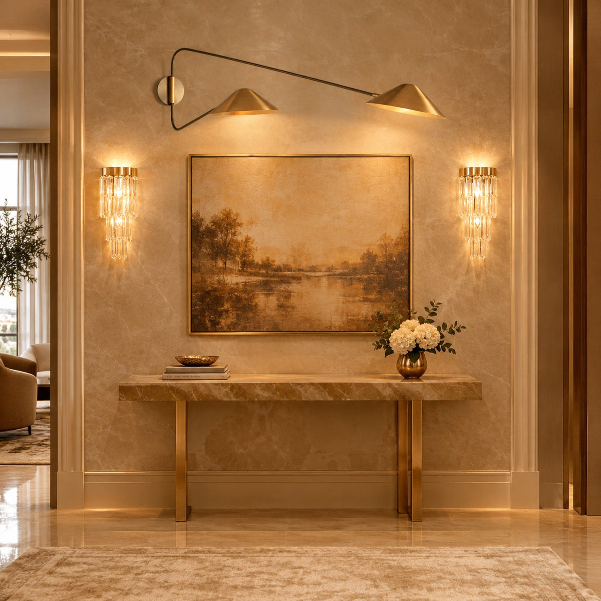 Sirvane Long Arm 2-Light Wall Sconce
