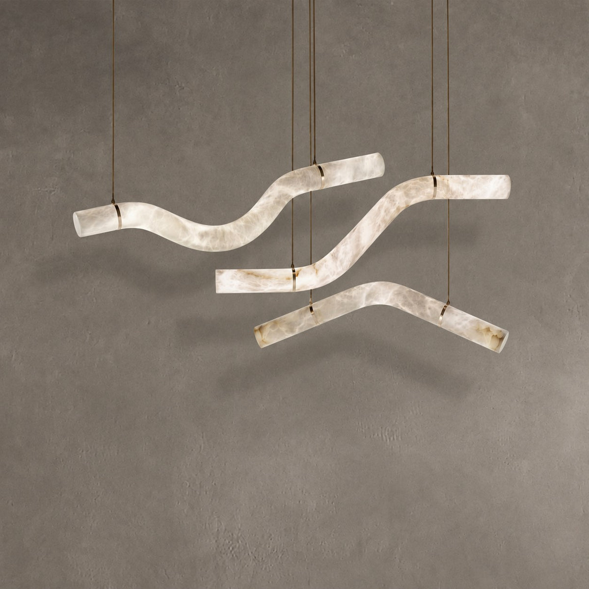 Alabaster Curved Chandelier