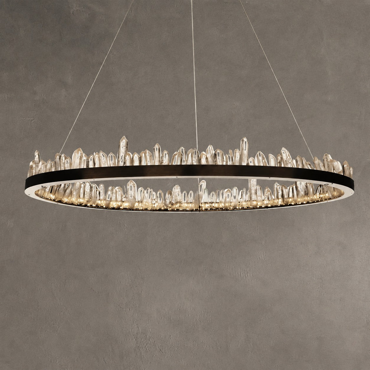 Geode Quartz Crystal Ring Chandelier