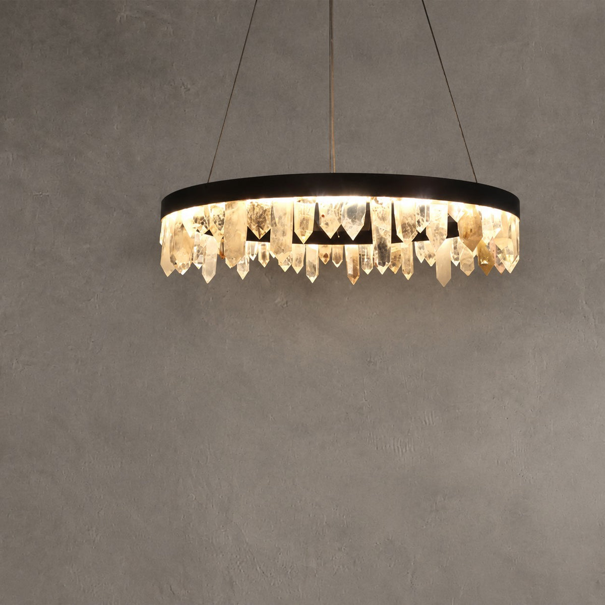 Geode Quartz Crystal Ring Chandelier