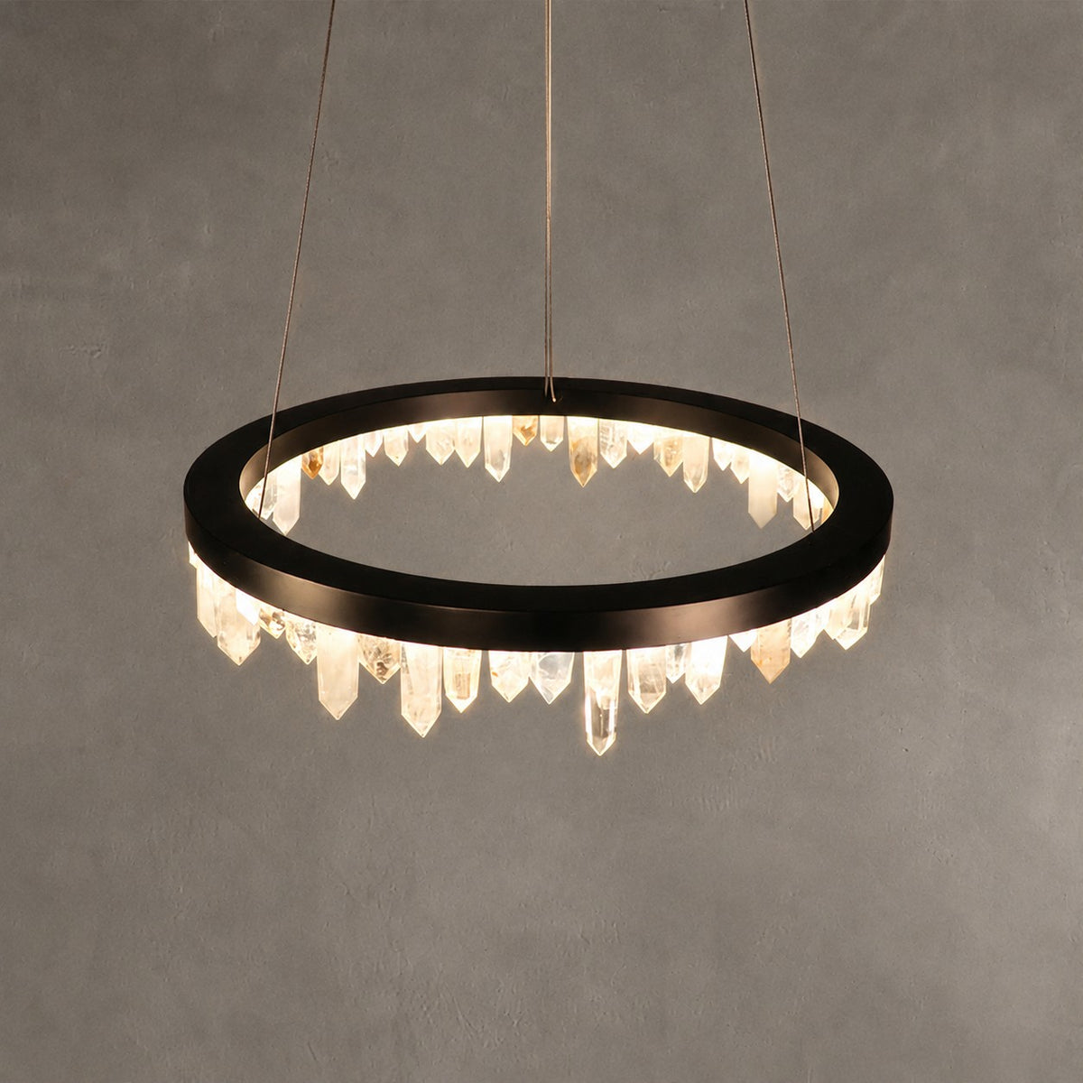 Geode Quartz Crystal Ring Chandelier
