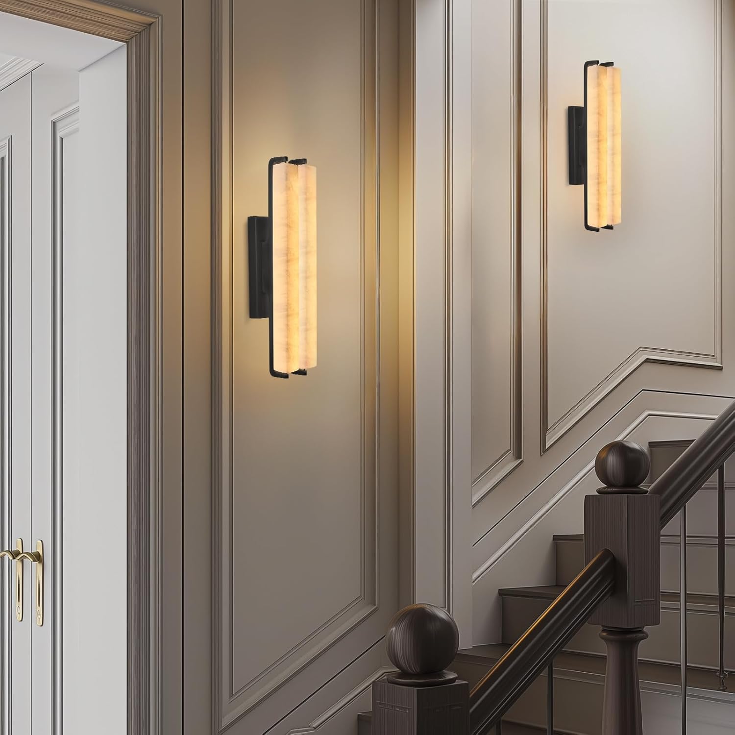 Elegant Alabaster Handcrafted Wall Sconce