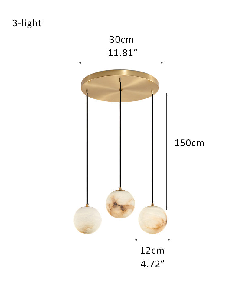 Small Alabaster Cluster Globes Ceiling Pendant Light For High Ceiling
