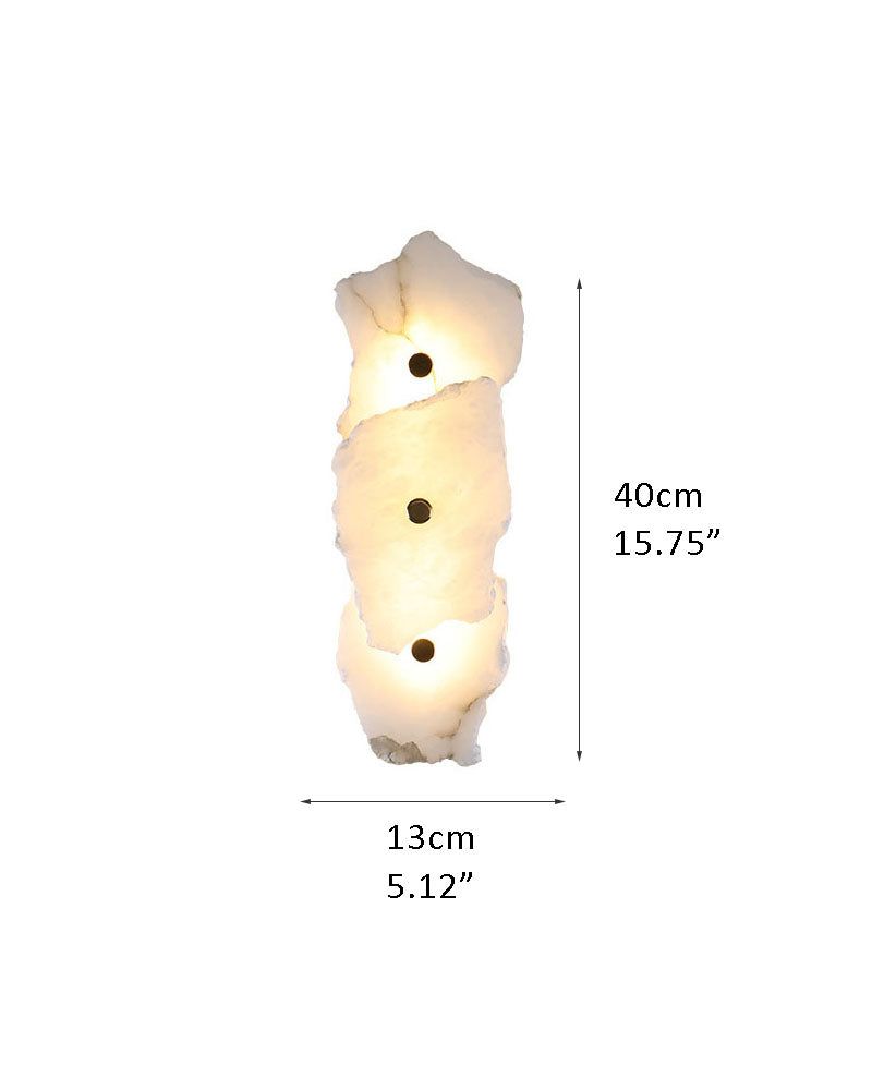 Art Decor Multiple Irregularity Shape LED Brass wall sconces White Alabaster Shade
