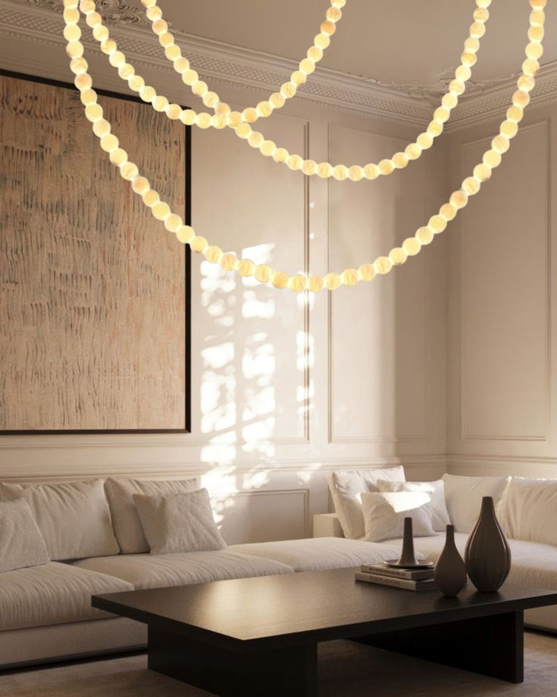 Cascading Alabaster Globe Chandelier