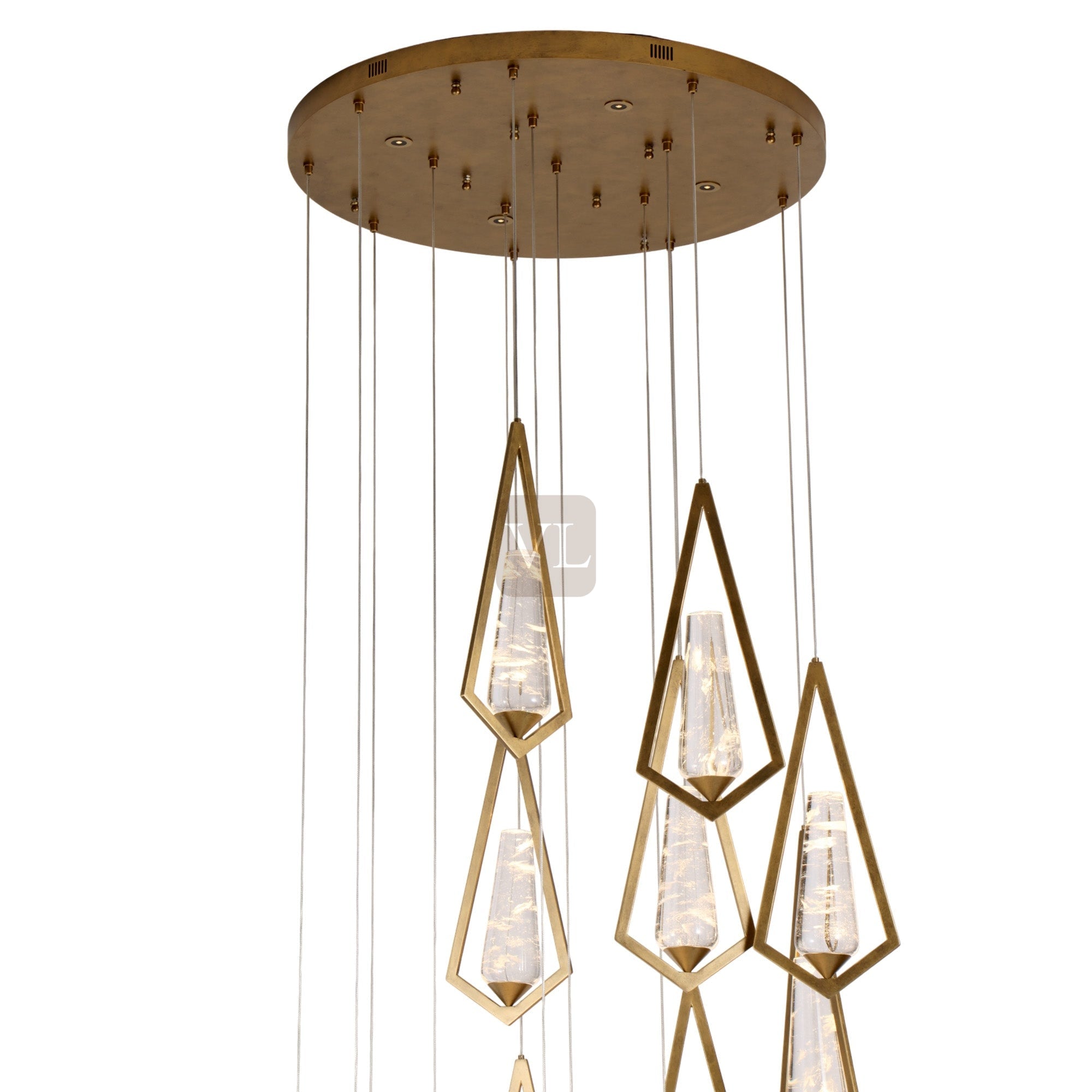 Geometric Crystal Drop Chandelier