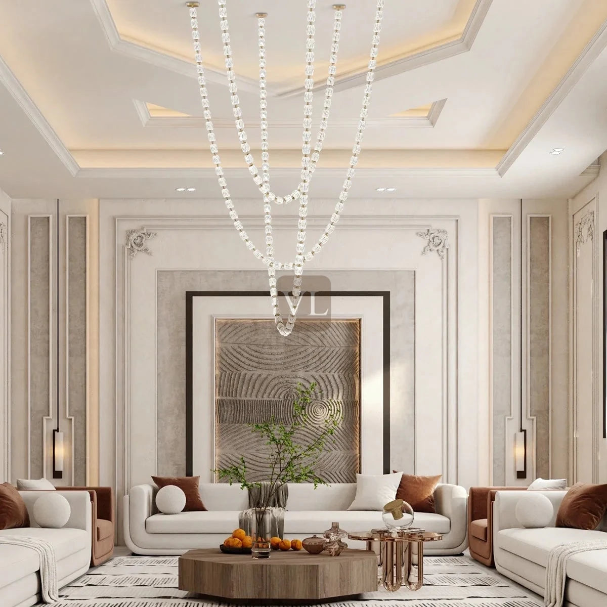 Modern Crystal Bead Chandelier